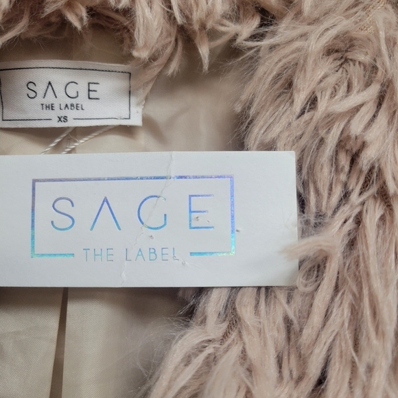 Sage Colorblocked Fringe Faux-Fur Multi-Color Coat Women's. Size XS. NWT… - Picture 11 of 14